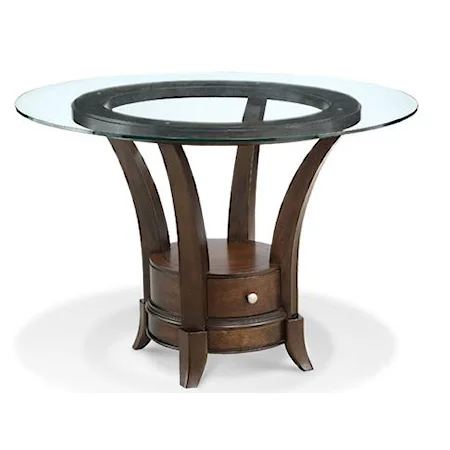 Round Dining Table  w/ Lower Drawer